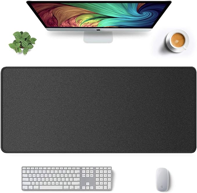 Auhoahsil Extended Mouse Pad, Large XXL Gaming Mouse Pad Desk Pad 35" X 15", Waterproof Desk Mat with Stitched Edges, Non-Slip Laptop Computer Wireless Mouse Keyboard Pad for Office and Gaming, Black by Auhoahsil