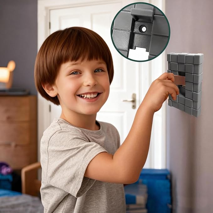 Game Room Light Switch Cover, 1 Toggles Blocks Light Switch Cover, My World Room Decor, 1 Gangs Standard Size for Fans Kids Bedroom Decoration, Yellow stick level - Image 3