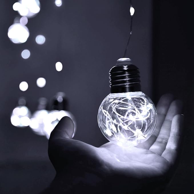 YOLIGHT Wishing Ball Curtain Lights 200 LED Window Curtain String Lights with Remote, USB Battery Powered Twinkle Globe Fairy Lights for Wedding Party Bedroom Halloween Christmas Decoration (White) - Image 7