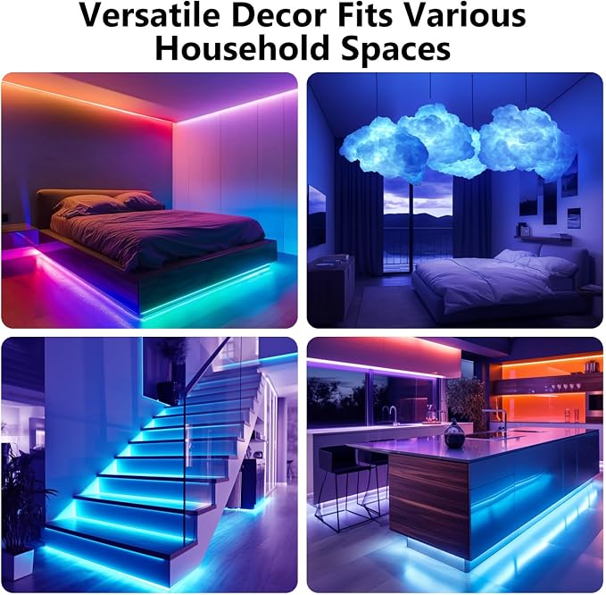 DAYBETTER LED Strip Lights 110ft 1Roll RGB Music Sync Smart App Control - Image 7