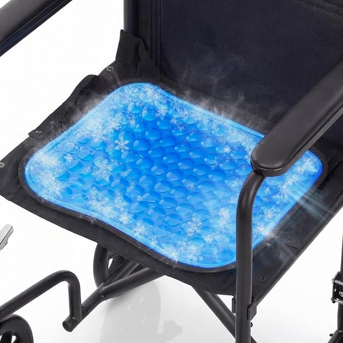 Vive Cooling Gel Wheelchair Seat Cushion - for Coccyx, Orthopedic Back | Support, Sciatica & Tailbone Pain Relief, Breathable 3D Gel Core Cover, Ideal for Office, Chair, Car, Gaming, Wheelchair by Vive