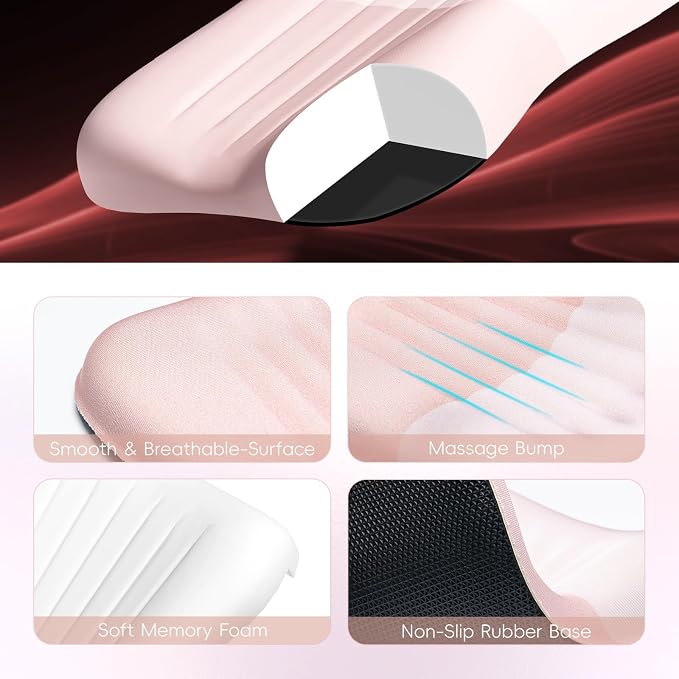 Ospelelf Mouse Pad with Wrist Rest Set Foam L-Shaped Desk Elbow Pad Ergonomic Desk Edge Cushion Anti-Slip Rubber Bottom Office Women Desk Accessories for Computer, Laptop and Gaming, Pink - Image 3