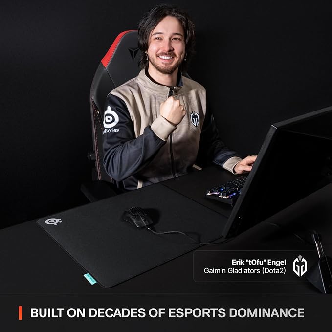 SteelSeries QcK XL Performance Balance Gaming Mousepad — Extra Density for a Smooth Glide — Low-Profile Edge Stitching — Non-Slip Neoprene Rubber Base — 15.75 x 34.43 inch — FPS, MOBAs, RTS, MMO - Image 8