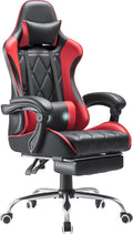 Homall Gaming Chair, Computer Chair with Footrest and Massage Lumbar Support, Ergonomic High Back Video Game Chair with Swivel Seat and Headrest (Red) by Homall