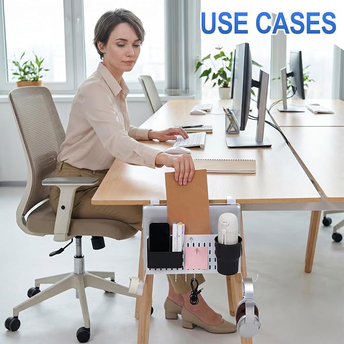 Desk Side Storage Organizer Set Fits Edge 0.2-2.2",Classic,White - Image 2