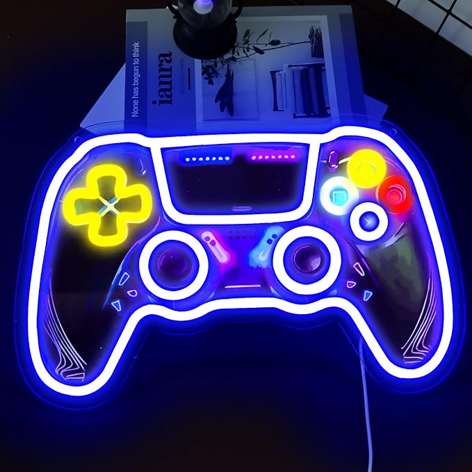 Game Room Neon Sign,Game Neon Lights Wall Decor for Internet Cafe, Gaming Room, Man cave, Bedroom Gift Art for Boys Girls Fans Gamer-15.8 x 10 IN-USB Powered-Acrylic by Unknown