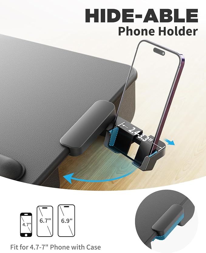 SAIJI Laptop Lap Desk, Portable Laptop Desk for Bed Fits Up to 17" Laptops - Image 3