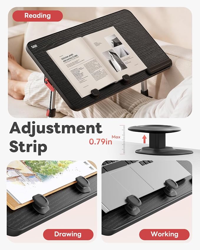 Laptop Desk Table, SAIJI Adjustable Laptop Stand, Portable Lap Desks - Image 2