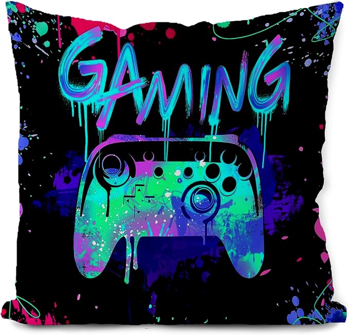 Gamer Room Decor For Boys,Game Room Decor,Gaming Room Decor,Gamer Pillow Cover 18x18,gaming pillow Cover,teen boy room decor game room couch,teenage boy room decor,boys room decorations for bedroom by Likjadjustfollowme