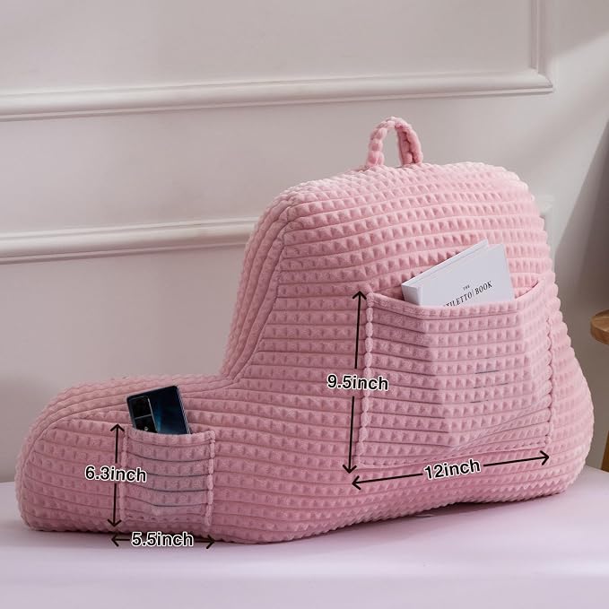 A Nice Night Pink 17" Bed Wedge Pillows with Arms for Sitting - Image 4