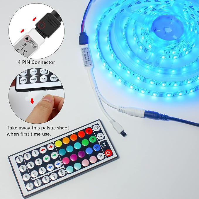 44 Key RGB LED Strip Light Remote Controller, IR Wireless LED Controller - Image 8