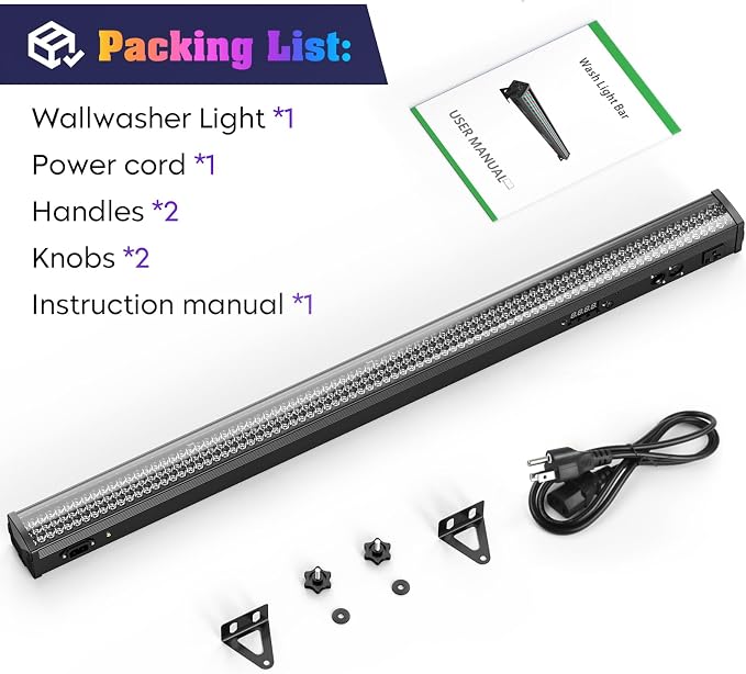 LED Wall Washer Light,336 LEDs 70W RGB DJ Light Bar Stage Lighting Support DMX & Sound Activated Control Dj Party Lights Bar for Indoor Outdoor Disco Church Birthday Wedding-10PACK - Image 7