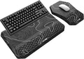 3-in-1 Ergonomic Keyboard Stand with Wrist Rest & Mouse Pad Set,Topographic | Comfy Keyboard Riser Holder Soft Mousepad with Massage Design, Memory Foam and Non-Slip PU Base for Pain Relief by abcmat