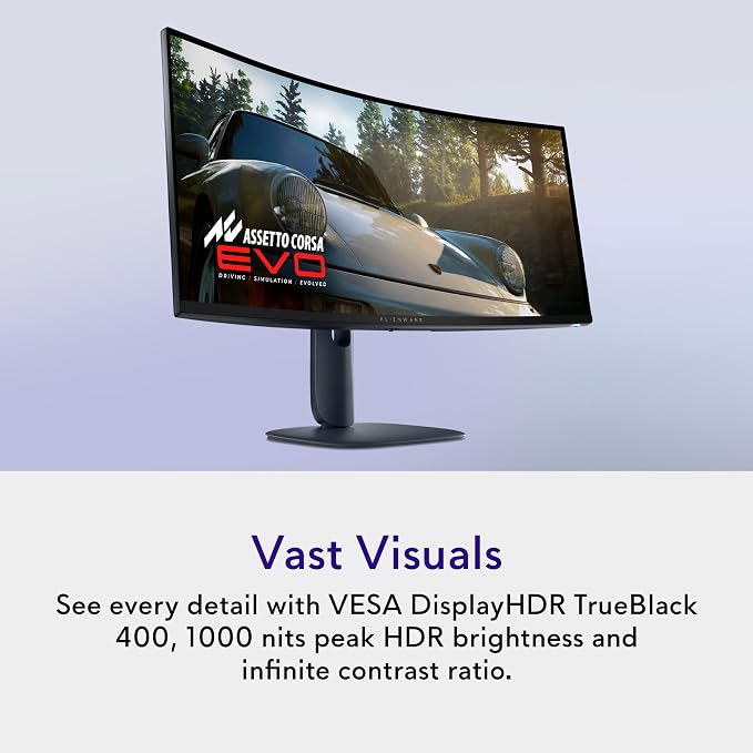 Alienware 34 240Hz QD-OLED Curved Gaming Monitor - AW3425DW - 34.2-inch WQHD (3440 x 1440) 0.03ms Display, 1800R Curve, AMD FreeSync Premium Pro, VESA AdaptiveSync, DisplayHDR TrueBlack 400 - Image 5