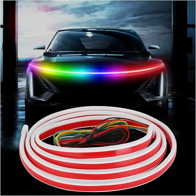 RGB Car LED Hood Light Strip for Cars, SUVs, Trucks, 70 Inches by Goodream