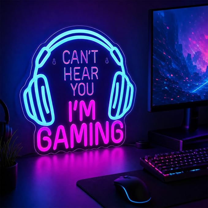 Gaming Neon Sign, Headset Lightup Game LED Neon Light for Game Zone - Image 2