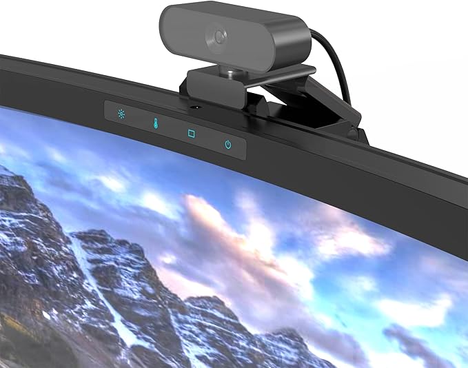 ONWAY Curved Monitor Light Bar with Wireless Remote,Monitor Auto-Dimming and Camera Base,Applicable to All Screens. No Screen Glare,for Home Office - Image 4