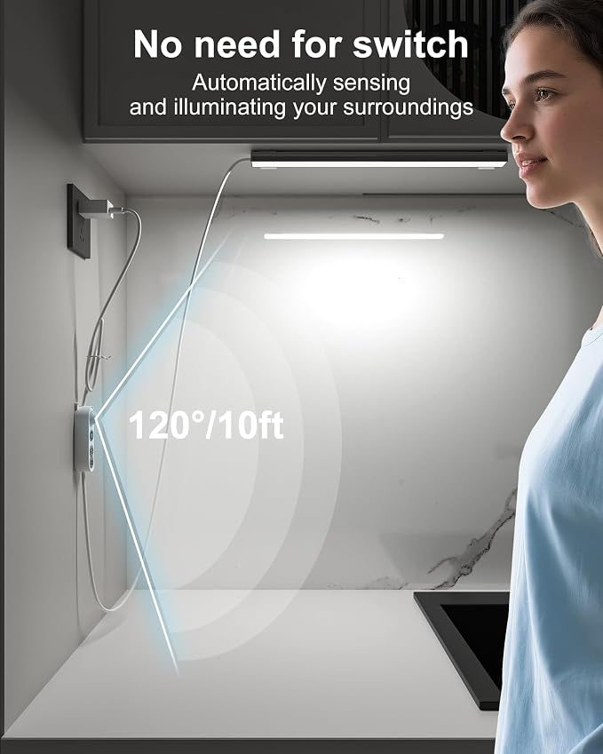 ASOKO Motion Sensor LED Under Counter Light 14.5in 3 Color - Image 3