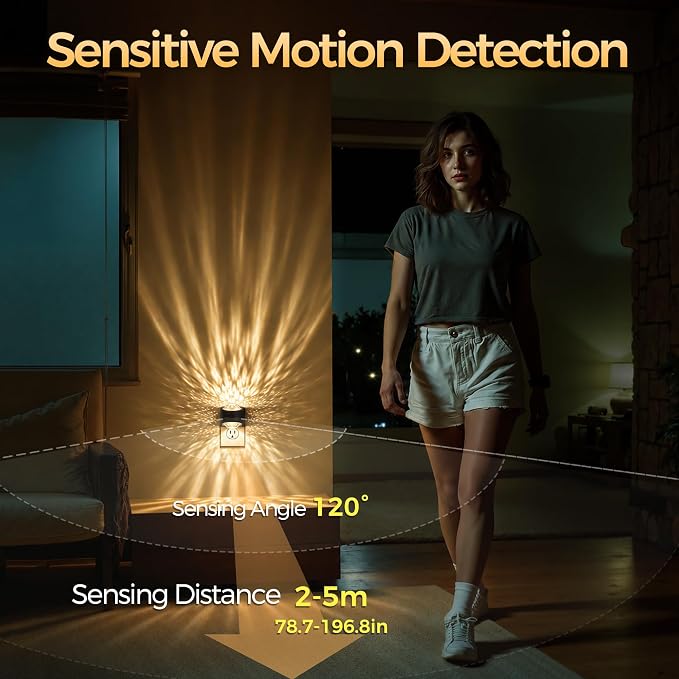 Briignite Motion Sensor Night Light Projector Dimmable Warm White Rotatable - Image 3