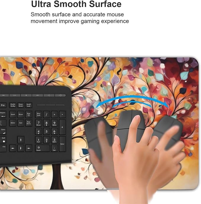 35.4 x 15.7 in, XXL Large Mouse Pad for Desk, Extended Keyboard Mouse Mat for Computer Office, Big Laptop Mouse pad, Gaming Pc-Colorful Leaf Tree - Image 5
