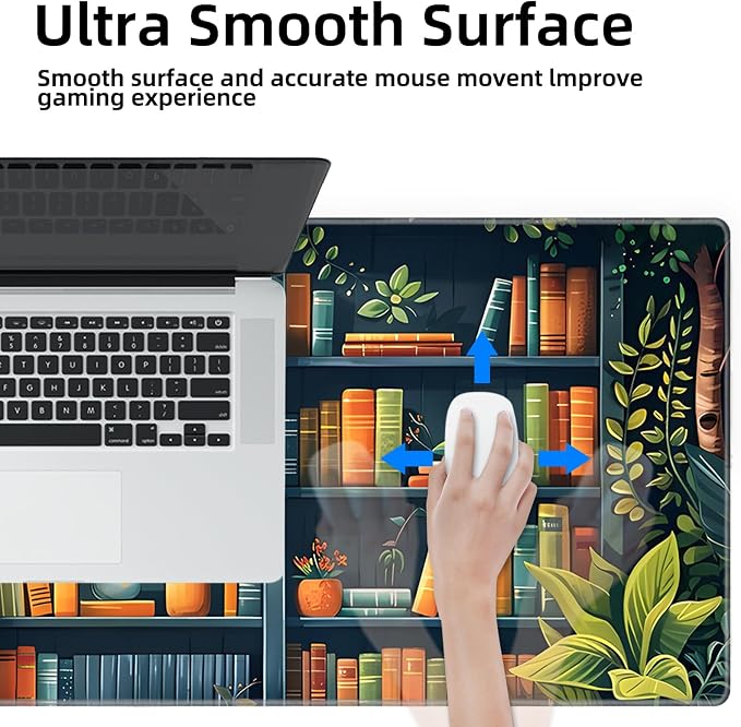 Galdas Gaming Mouse Pad XXL XL Large Long Extended Big Mousepad Non-Slip Rubber Keyboard Mouse Pad with Stitched Edges for Laptop Home Office (31.5x11.8x0.08 Inch) -Books - Image 6