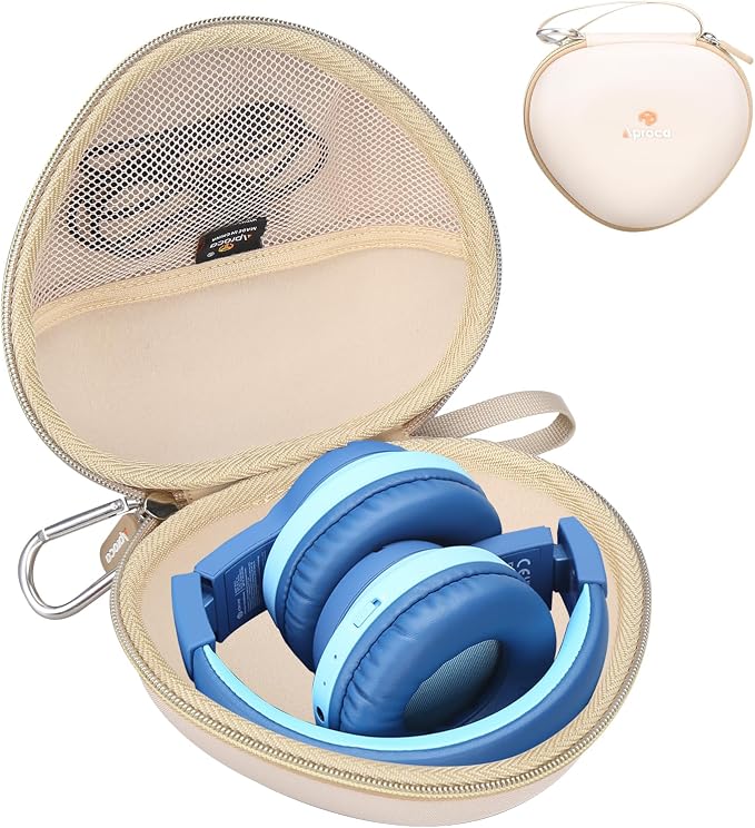 Aproca Kids Headphones Case Compatible with iClever BTH12 / HS19 / BTH26 Kids Bluetooth Headphones, Storage Hard Bag -Gold (Case Only) by Aproca