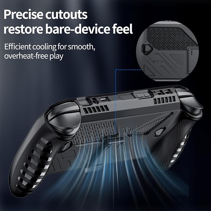 Protective Case with Kickstand for ASUS ROG Xbox Ally X 2025 - Shockproof TPU Cover with Stand, Non - Slip & Anti- Collision Handheld Game Console Accessories (Black) - Image 4