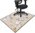 Office Chair Mat for Hardwood & Tile Floor,Boho Floral 36"x48" Office Computer Chair Mat for Rolling Chairs,Under Desk Non Slip Gaming Rug,Rubber Backing Large Low-Pile Carpet Protector Mat(Cream) by puwbnhj