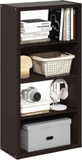 Furinno Viola 4-Tier Book Shelf, Extra Thick Frame Bookshelf, Dark Oak by Furinno-FitsYourSpaceFitsYourBudget