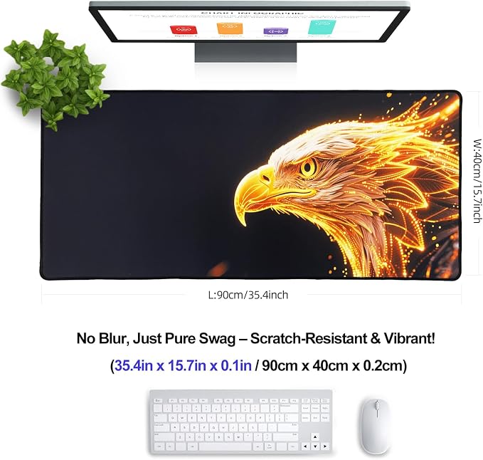 XXL Gaming Mouse Pad 35.4x15.7 Professional Large Mouse Pad & Computer Game Mouse Mat-90x40 Eaglecmh - Image 2
