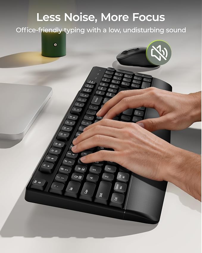 seenda COE200 Wireless Bluetooth Keyboard and Mouse Combo with Wrist Rest - Image 3
