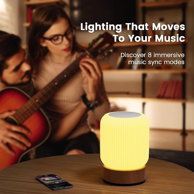Night Light, Bedside Table Lamp with Touch & Remote Control, 13 RGB Colors 6-Level Dimmable, Rechargeable Cordless for Bedroom, Nursery, Gaming Room, Party - Image 4