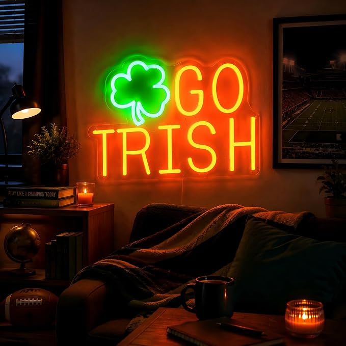 Shamrock Neon Sign Green Orange IRISH Neon Light for Wall Decor - Image 4