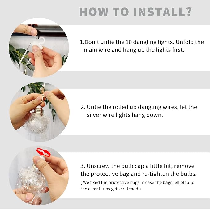 YOLIGHT Wishing Ball Curtain Lights 200 LED Window Curtain String Lights with Remote, USB Battery Powered Twinkle Globe Fairy Lights for Wedding Party Bedroom Christmas Halloween Decoration (Blue) - Image 9