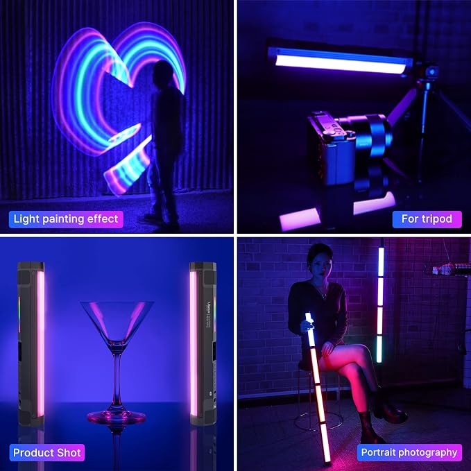 ULANZI VL110 RGB Light Wand, Handheld Light Stick Camera LED Video Tube Light Bar, 2500-9000K Dimmable, 2600mAh Battry CRI 95+ with Magnetic Attraction for Photography Vlog TIK Tok (Pack of 2) - Image 3
