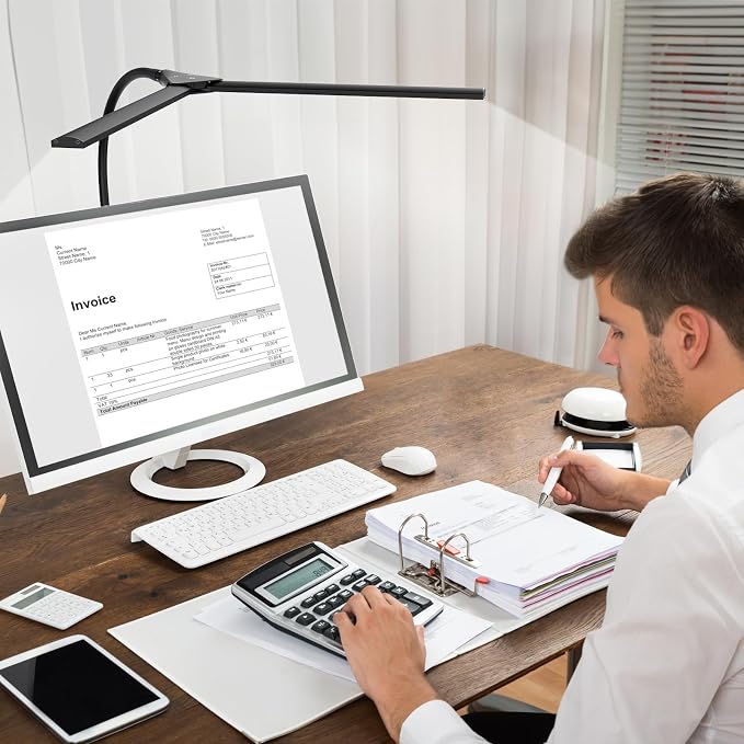 Hensam Desk Lamps for Home Office, Adjustable LED Desk Light with Clamp - Image 8