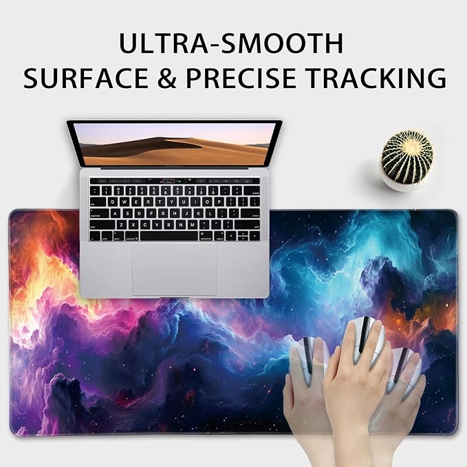 Galaxy Large Gaming Mouse Pad Desk Mat 31.5"x15.7" | Extended Mousepad, Non-Slip Rubber Base , Stitched Edges, for Computer/Laptop/Office/Home - Image 5