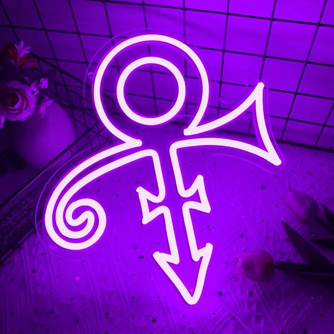 Prince Purple Symbol Neon Signs for Wall Decor,Dimmable Music Singer Love Symbol Sign,USB Powered Neon Light for Dorm Man Cave Bar Music Studio Party Birthday Gifts(11.8 * 13.3in) - Image 2