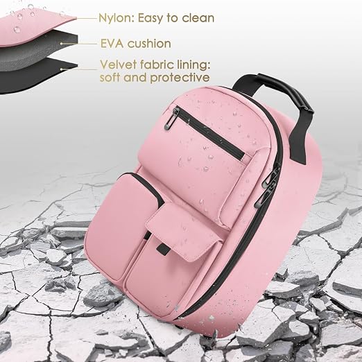 FOREGOER Carrying Case for Meta Quest 3/Oculus Quest 2, Hard Travel Storage Case Compatible with Meta Oculus Quest 2 Headset, Quest Pro and Accessories, VR All-in-One Gaming Headset (Pink) - Image 7