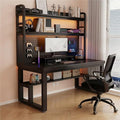 47in Gaming Desk with Pegboard and Hutch Computer Workstation | Optimize Your Space with This Study Table. Features A Steel Frame, Vertical Hutch, and Storage Shelves.(A,100CM/39.3IN) by Unknown