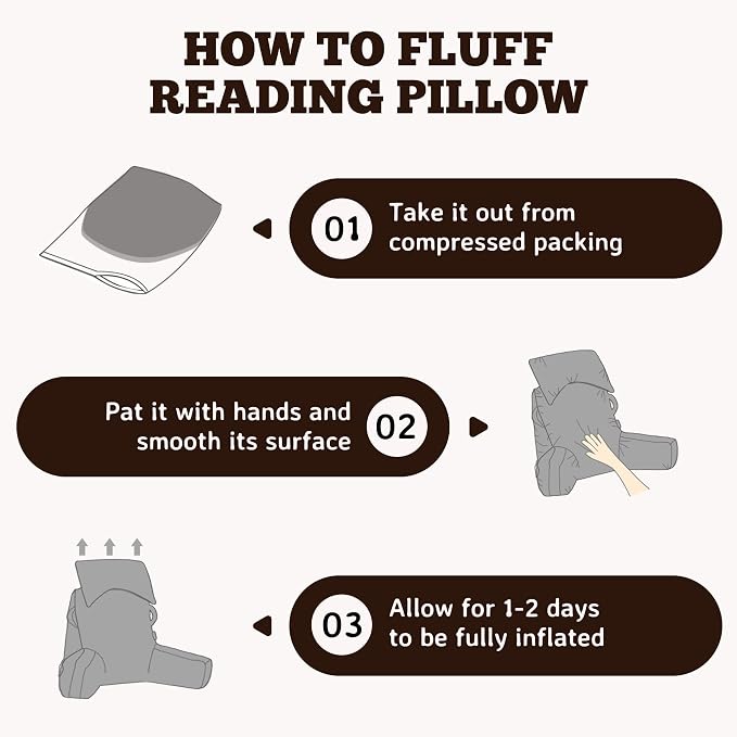 Reading Pillow for Bed,Back Pillow for Bed Sitting Up,Lumbar Support Pillow - Image 8