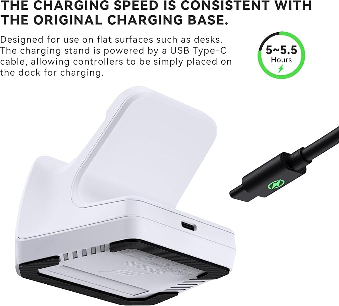Charging Station Dock for Xbox Elite Series 2 Controller, Magnetic Charger Stand for Xbox Elite Series 2 Core Controller with Type C Charging Cable, LED Indicator - White - Image 3