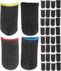 OSALADI 40 Pairs Carbon Fiber Gaming Finger Sleeves Set with Anti-Sweat Breathable Thumb Covers for Mobile Game Players – Black, Red, Blue, Yellow Edges – Precision Touchscreen Gloves by OSALADI