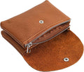 Genuine Leather Mini Change Wallet, Multifunction Zipper Pocket Key Credit Card Headset Lipstick Organizer (Brown) by Unknown