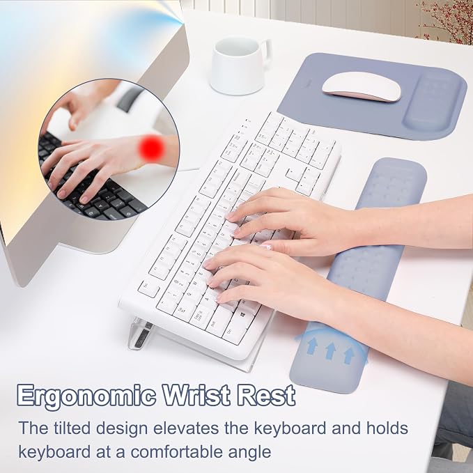 MOSISO Keyboard Stand&Wrist Rest Support for Keyboard &Mouse Pad Set - Image 2