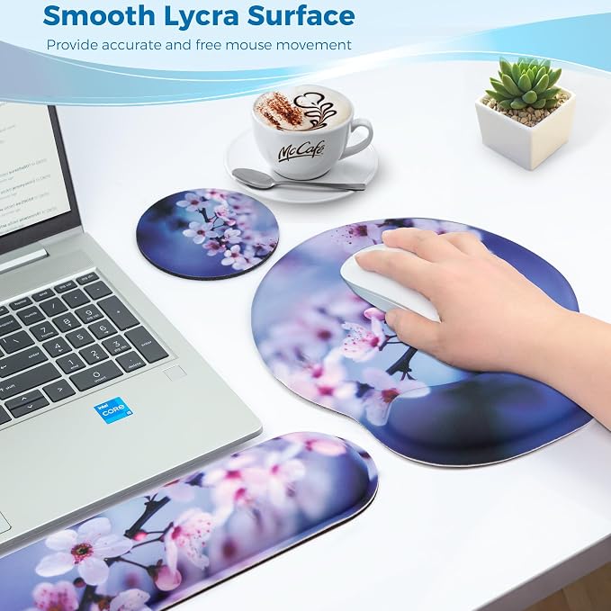 Mouse Pad and Keyboard Wrist Rest Support,Ergonomic Mouse Pad Set - Image 4