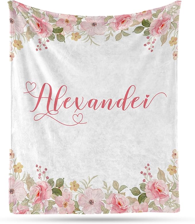 Ship Next Day, Personalized Baby Blankets - Printed in USA, Custom Name Blanket, Baby Blanket with Name, Ultra-Soft Cozy Fleece Blankets, Gifts for Baby Newborn Toddlers Boys & Girls Kids by Unknown