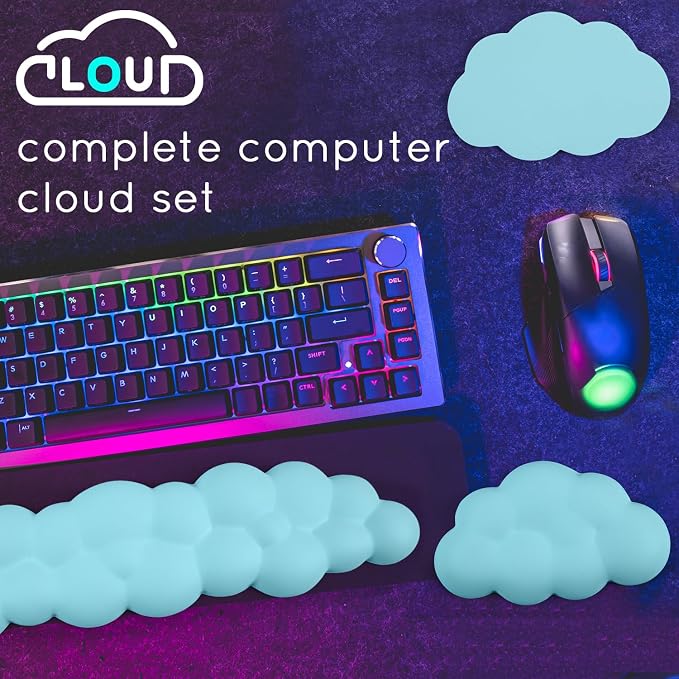 Cloud Wrist Rest for Computer Keyboard and Mouse - Ergonomic Memory Foam With Non-Slip Base - Extended Arm Support for Typing Pain Relief, Office, Gaming - Image 6
