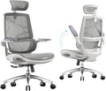 SIHOO M59AS Ergonomic Office Chair, Dual Backrest, Adaptive Lumbar Support | 3D Flip-Up Armrests, FULL Breathable Mesh, Reinforced Aluminum Base, 330 lb, Comfort That Moves With You, Grey by SIHOO