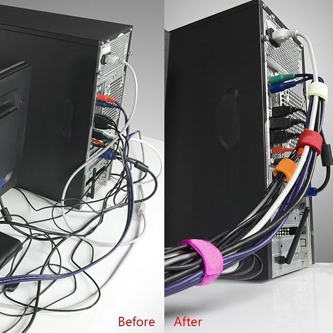 50pcs Cable Ties Reusable Fastening Wire Organizer Cord Rope Holder 7 Inch (White) - Image 3